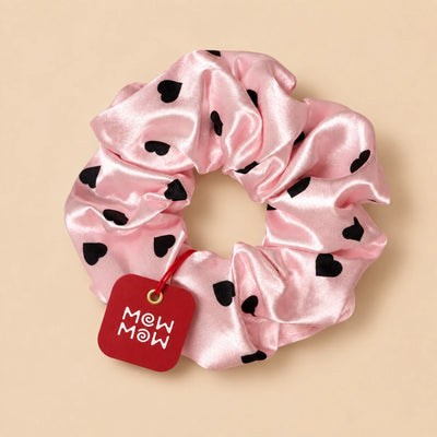 Heart Satin Scrunchie 🖤 - Pink