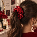 Heart Satin Scrunchie 🖤 - Red