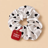 Heart Satin Scrunchie 🖤 - white