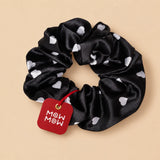 Heart Satin Scrunchie 🖤 - black