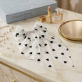 Heart Ribbon Bow - White Heart