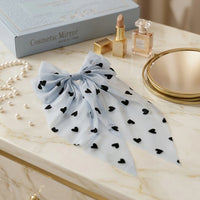 Heart Ribbon Bow - Baby Blue Heart