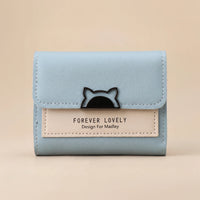Kitty Fold Wallet 🐱 - Snow blue