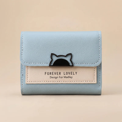 Kitty Fold Wallet 🐱 - Snow blue