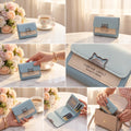 Kitty Fold Wallet 🐱 - Snow blue