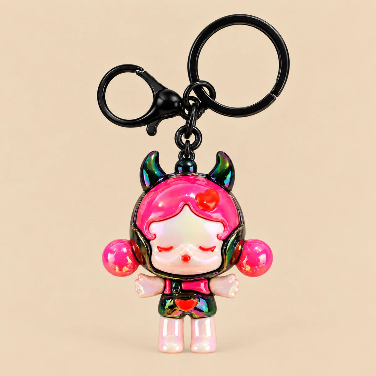 Little Devil Iridescent Bag Charm – Black 😈🖤