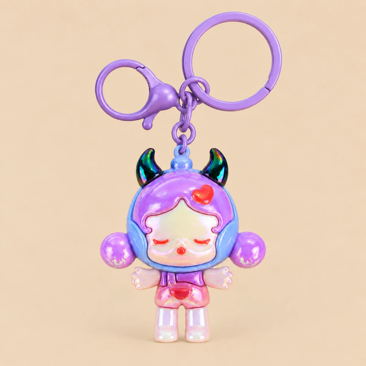 Little Devil Iridescent Bag Charm – Purple 😈💜