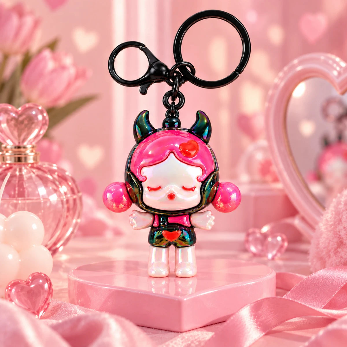 Little Devil Iridescent Bag Charm – Black 😈🖤