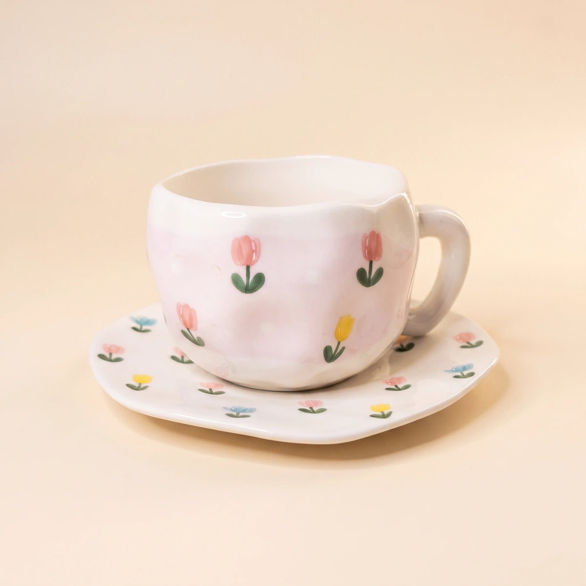 Little Tulips Cup with Plate 🌷💕