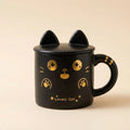 Lovely Cat Mug with Silicone Lid - Black Cat