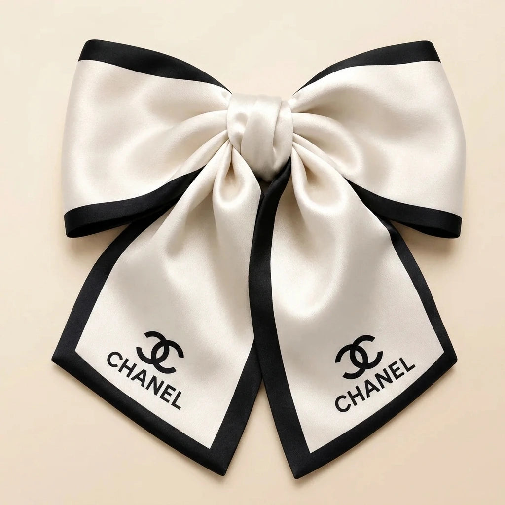 Luxury Satin Bow Hair Clip - White