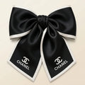 Luxury Satin Bow Hair Clip - Black