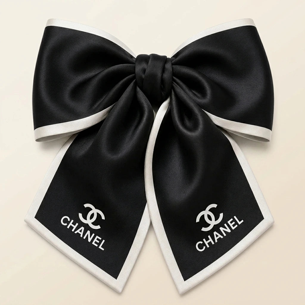 Luxury Satin Bow Hair Clip - Black