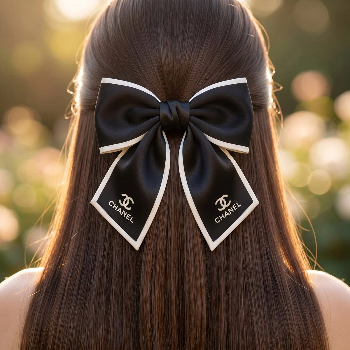 Luxury Satin Bow Hair Clip-black