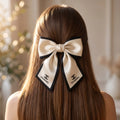 Luxury Satin Bow Hair Clip-white