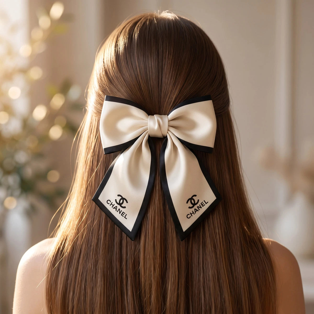 Luxury Satin Bow Hair Clip-white