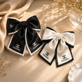Luxury Satin Bow Hair Clip-white