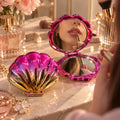 Mermaid Shell Pocket Mirror 🐚 - Pink × Gold