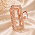 Metal Rectangle Hair Clip-rose-gold
