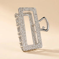 Metal Rectangle Hair Clip - Silver