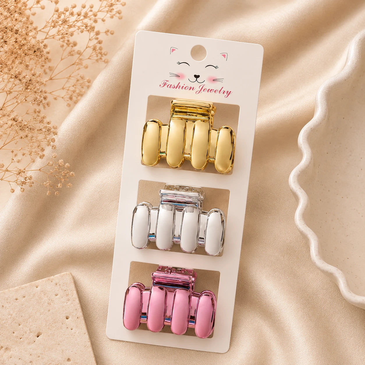 Mini Claw Clips - 3 Piece Card
