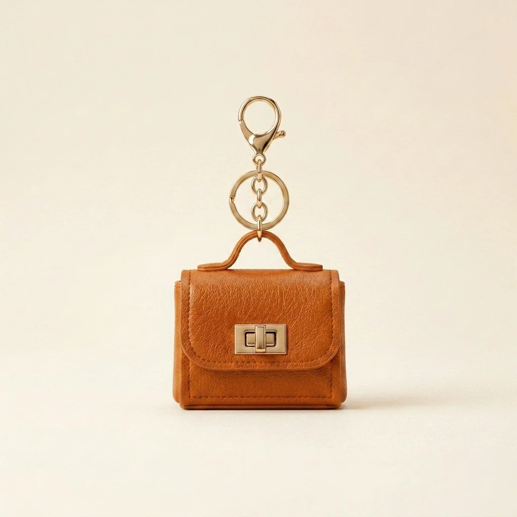 Mini Handbag Charm - Camel