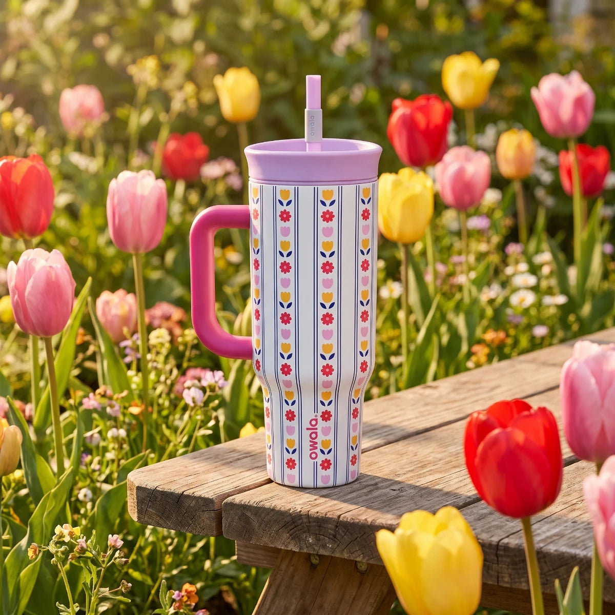 Owala Flora 1185 mL Insulated Tumbler 🍒 – Cherry Pop