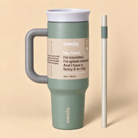 Owala Solid Colors 1185 mL Travel Tumbler - Sage Lattice