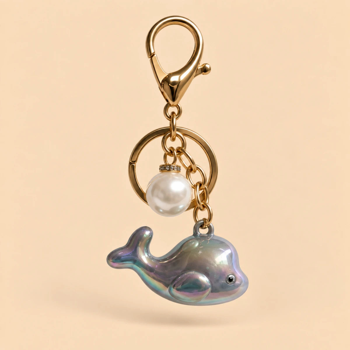 Pearl Whale Charm 🐋 - Gray