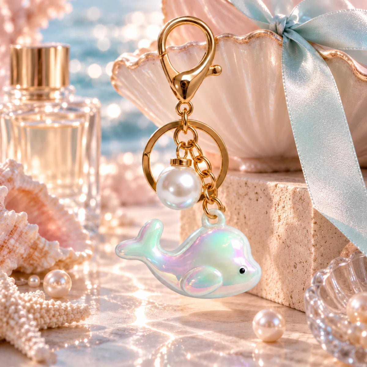 Pearl Whale Charm 🐋 - white