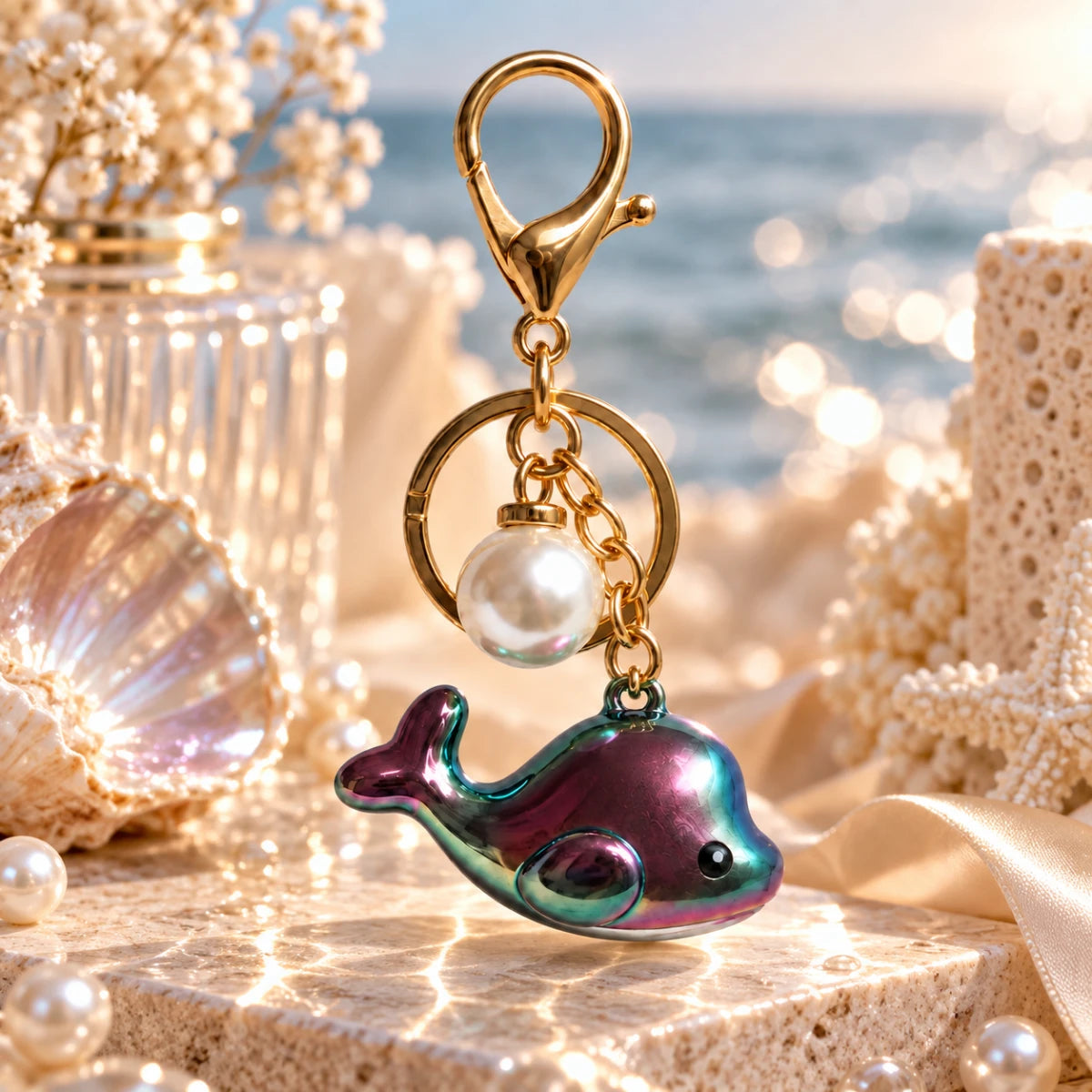Chrome Whale Charm 🐋 - Teal