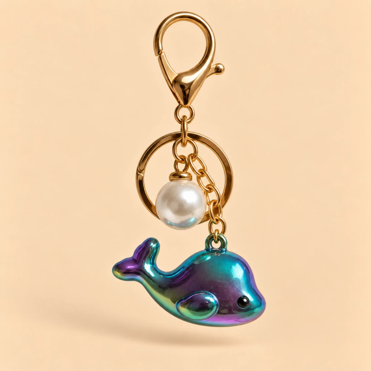Chrome Whale Charm 🐋 - Peacock