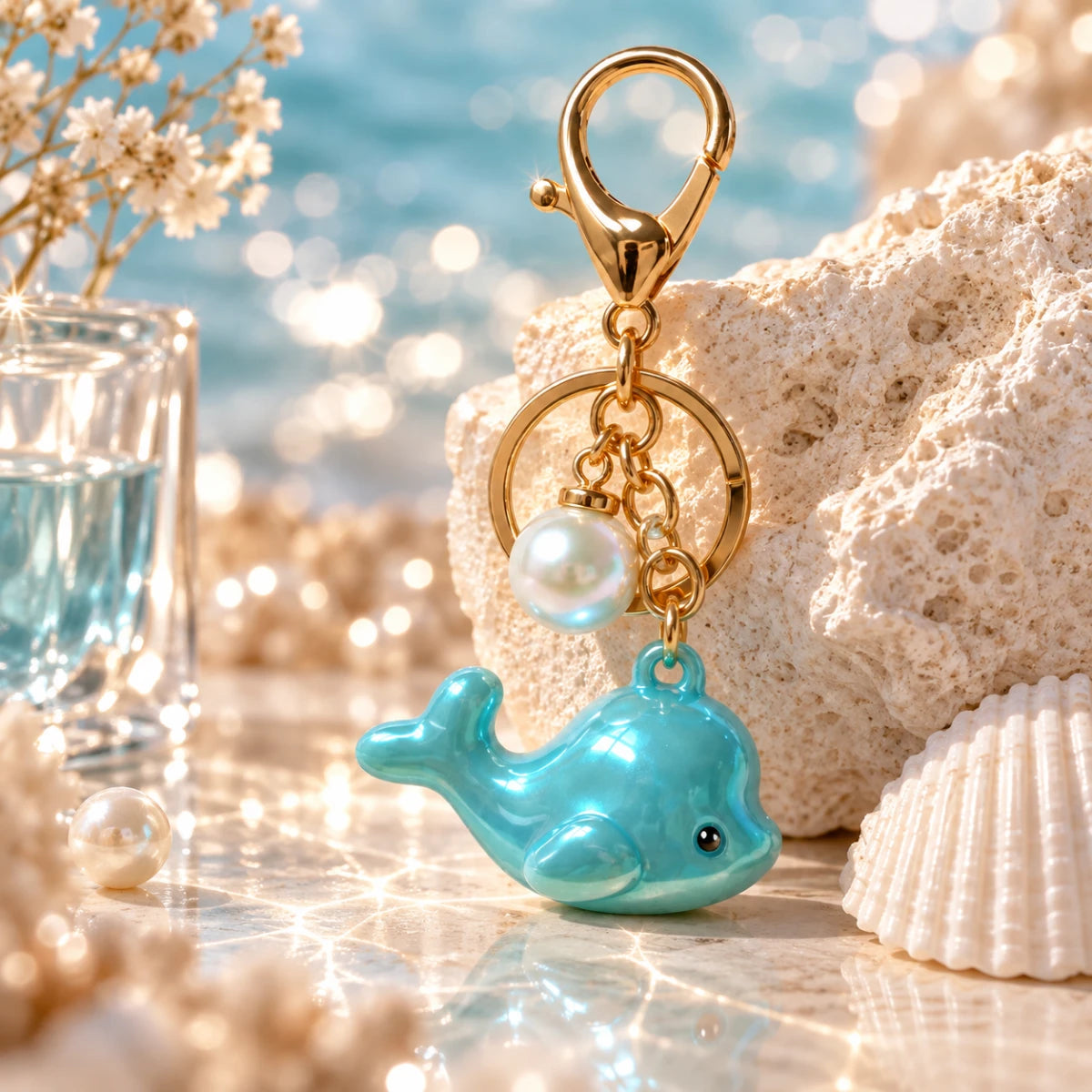 Pearl Whale Charm 🐋 - snow