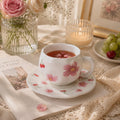 Pink Daisy Cup with Plate 🌸🍒