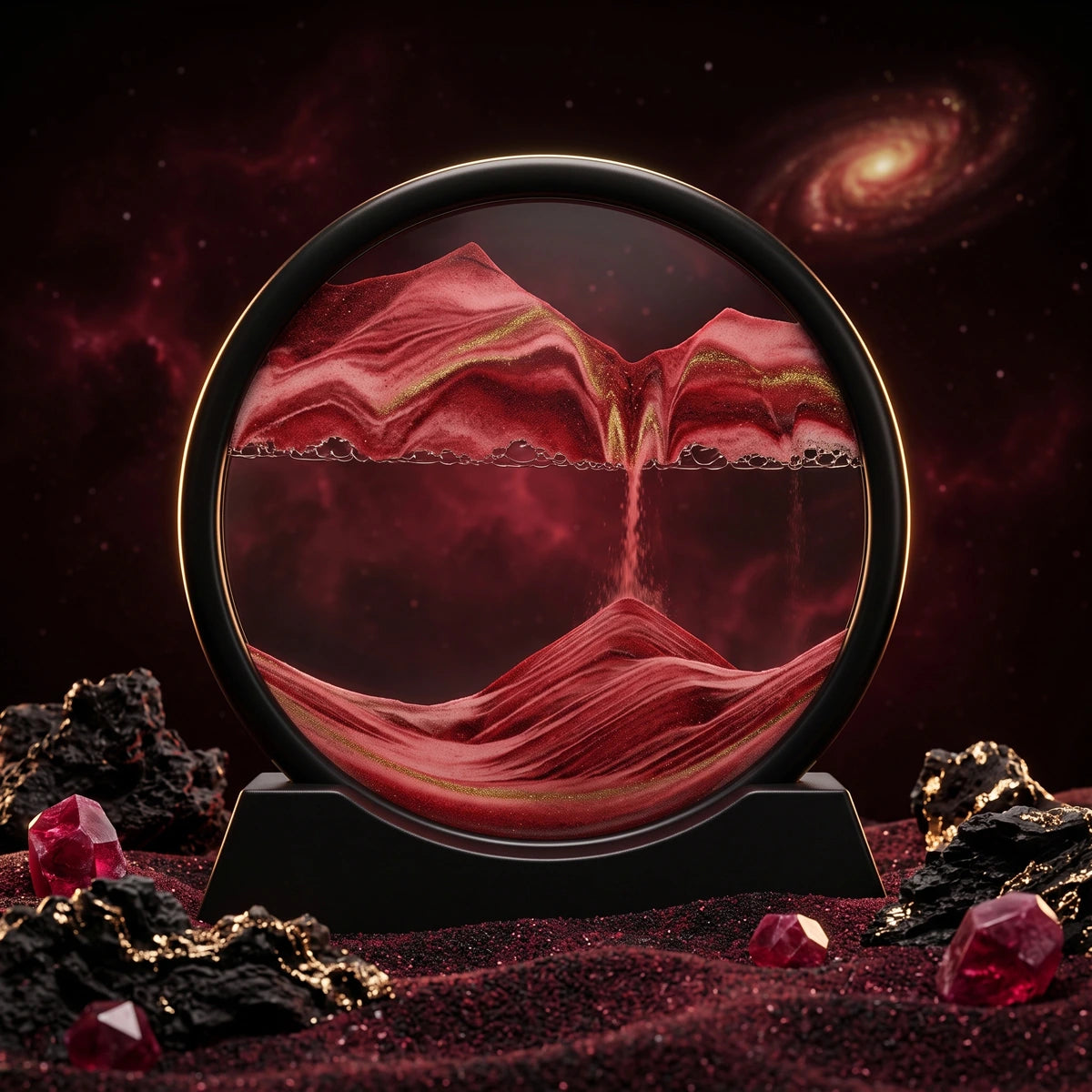 Moving Sand Art Decor – Red ❤️