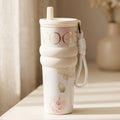 Vogue Floral Tumbler – Cloud White 🤍