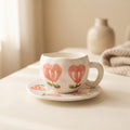 Tulip Hearts Cup with Plate 🌷💕