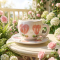 Tulip Hearts Cup with Plate 🌷💕