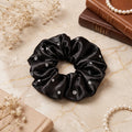 Spaced Dot Satin Scrunchie 🎀 - black