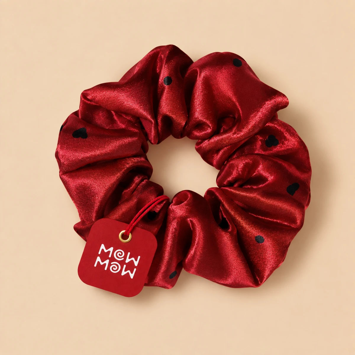 Spaced Dot Satin Scrunchie 🎀 - Red