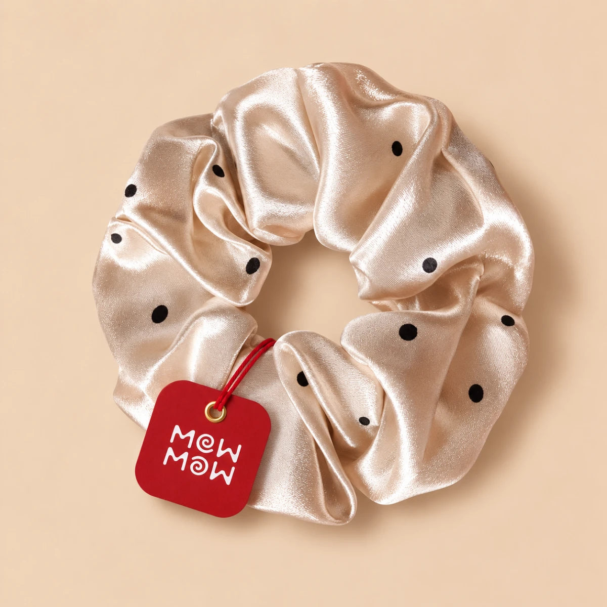 Spaced Dot Satin Scrunchie 🎀 - Champagne