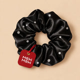 Spaced Dot Satin Scrunchie 🎀 - black