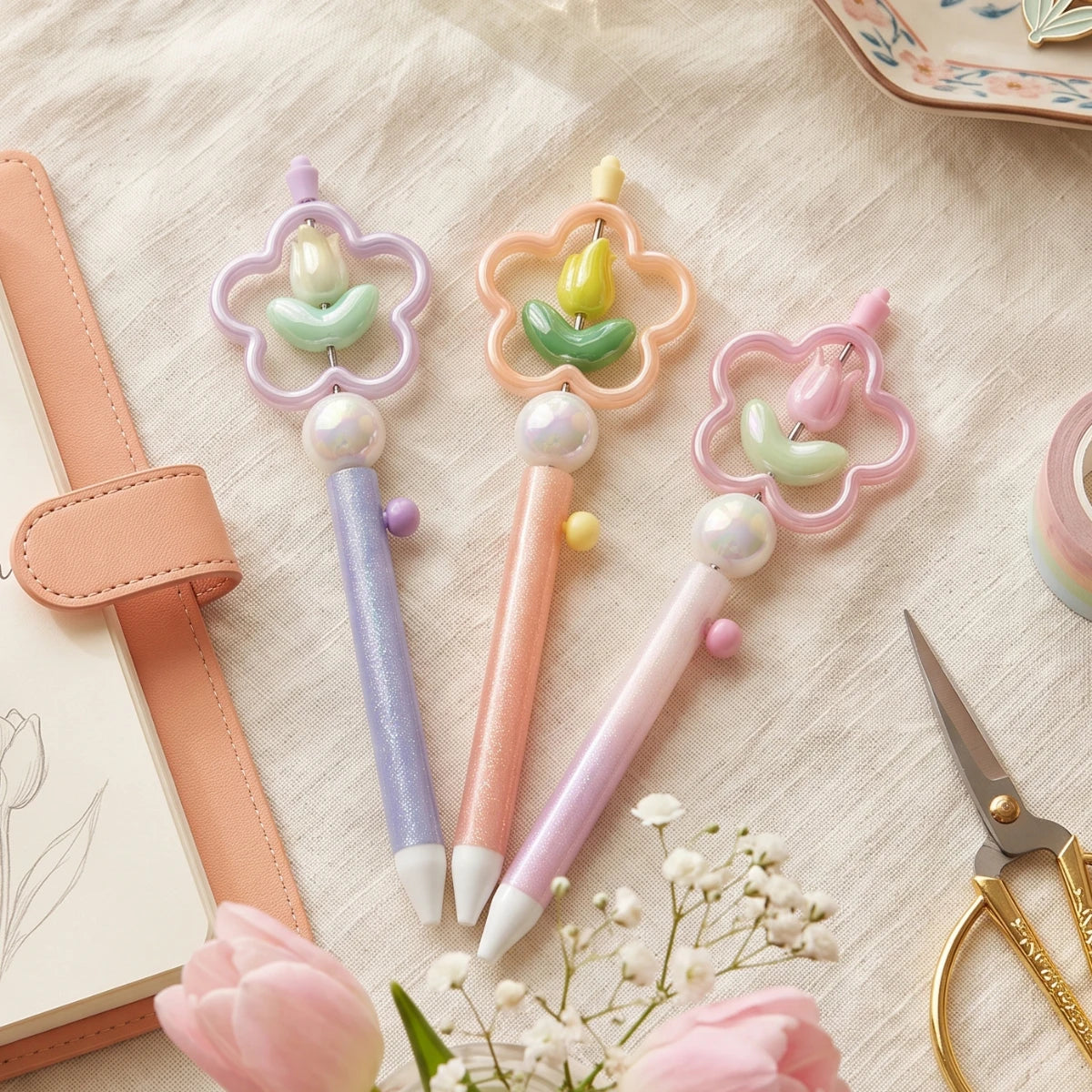 Tulip Spinner 0.5 mm Gel Pen – Pink 🌷
