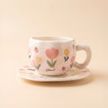 Tulip & Strawberry Cup with Plate 🌷🍓