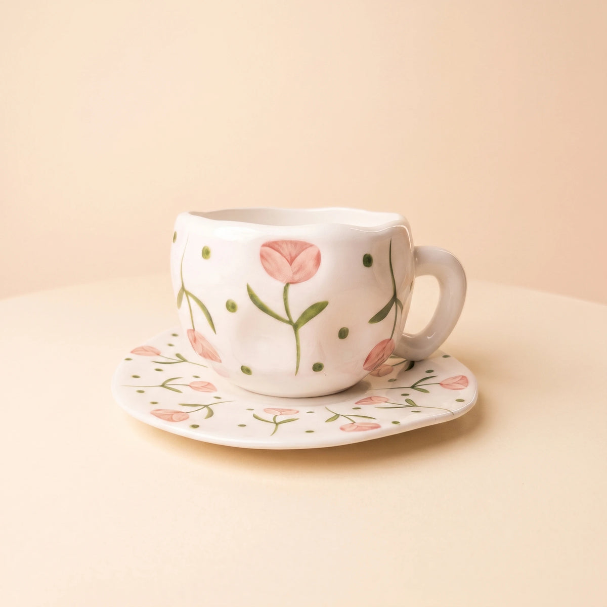 Tulips Cup with Plate 🌷
