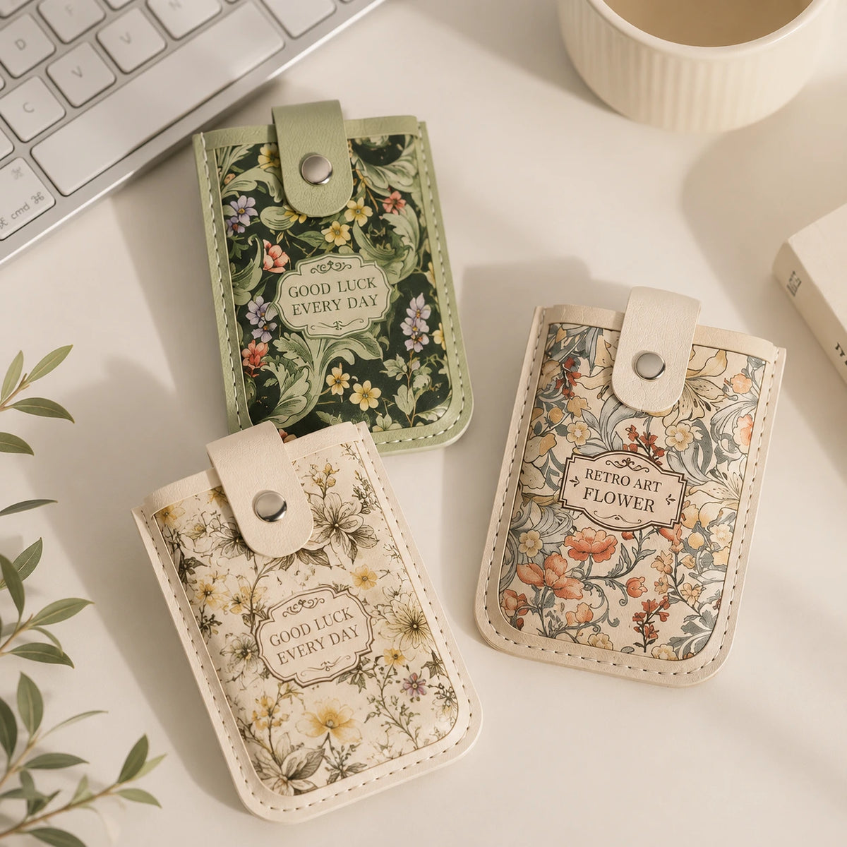 Vintage Floral Card Holder – Ivory