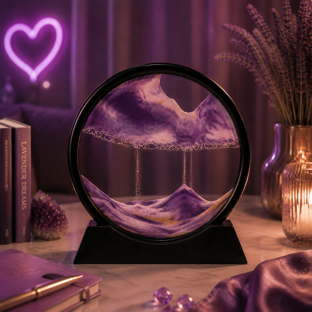 Moving Sand Art Decor – Purple 💜