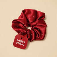Crystal Satin Scrunchie - Red
