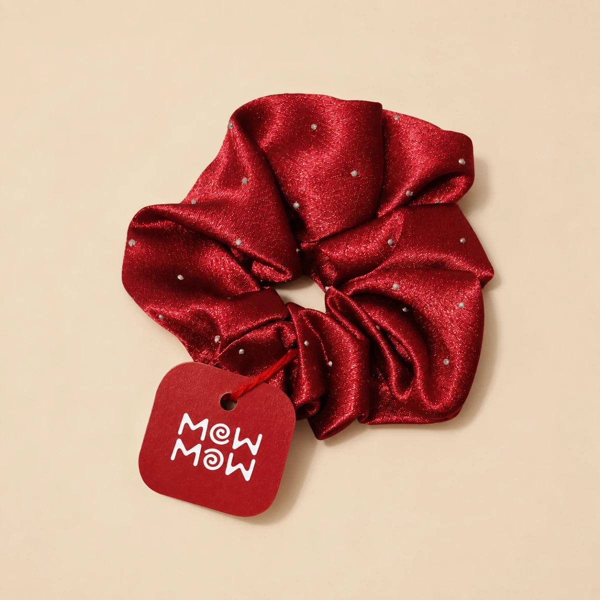Crystal Satin Scrunchie - Red