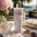 Vogue Floral Tumbler – Cloud White 🤍